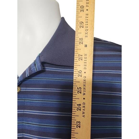 Pebble Beach Performance Men's Large Striped Golf Polo Shirt - Picture 5 of 6